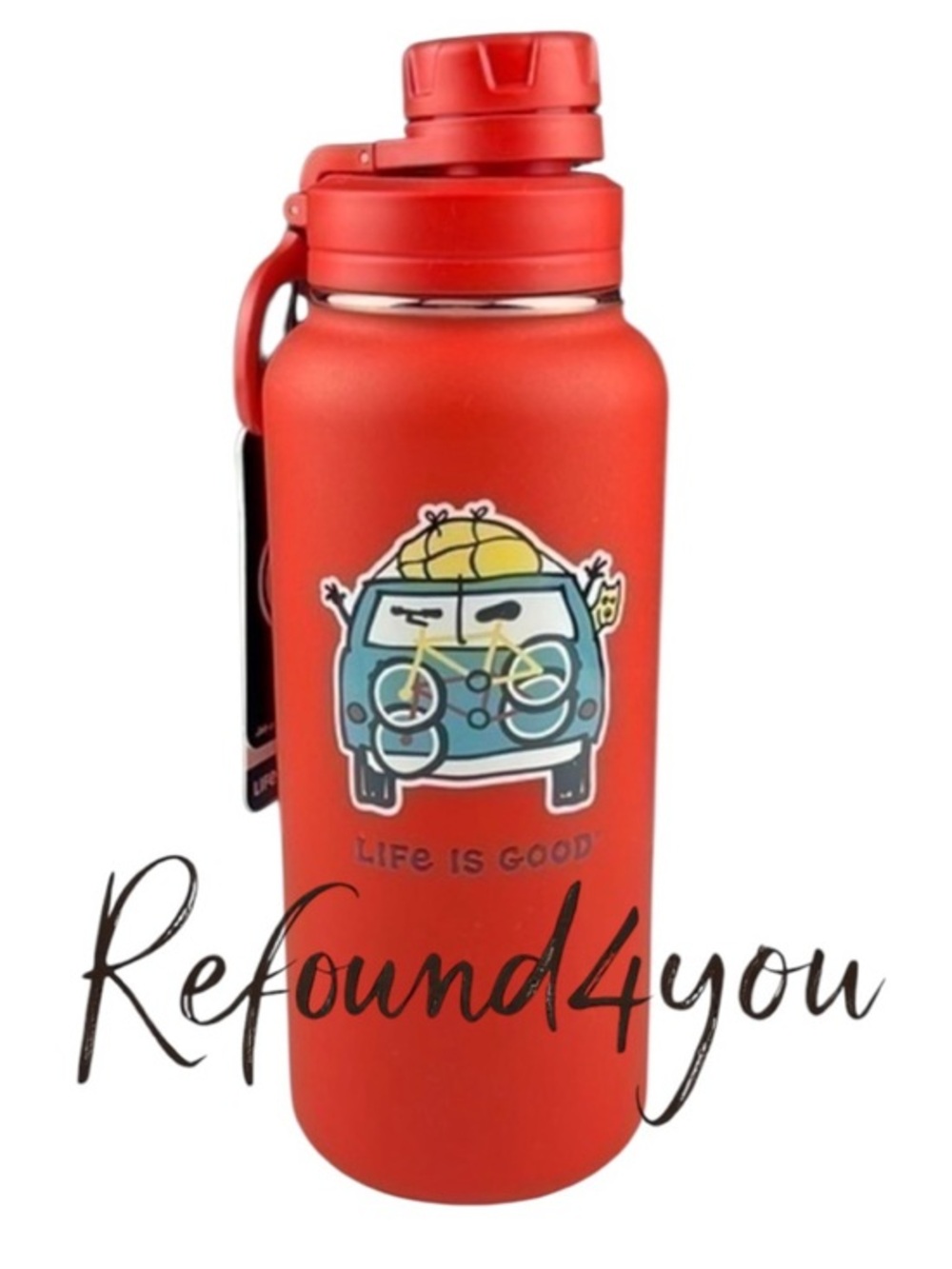 MEN  - Life is Good - ‘Road Trip’ Insulated Water Bottle. 32oz. NWT Firm!
